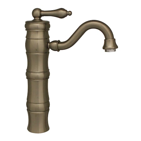 Whitehaus Vintage Iii Sgl Hole/Sgl Lvr Elevated Lavatory Faucet W/ Traditional S WHSL3-9724-BN